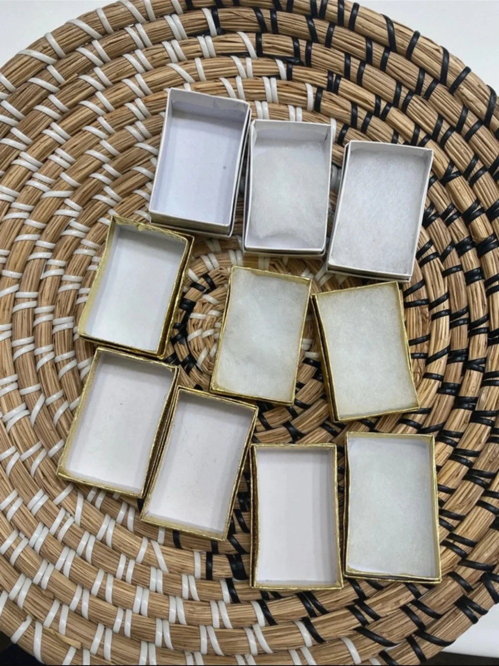 Gold and White Jewelry Boxes - Set of 10